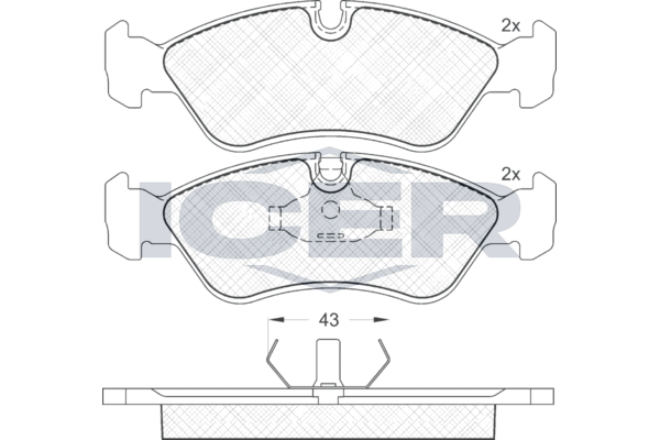 Front - Brake Pad - Icer - Opel Vectra B