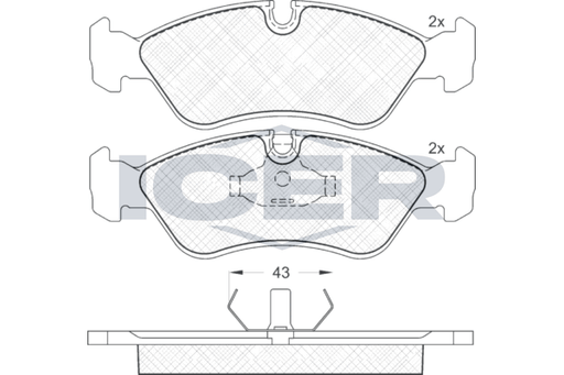 Front - Brake Pad - Icer - Opel Vectra B