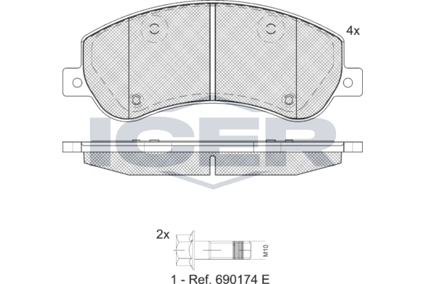 Brake Pad Set Front Icer Ford Transit
