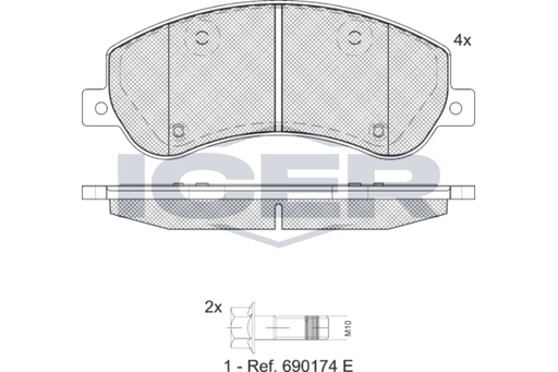 Brake Pad Set Front Icer Ford Transit