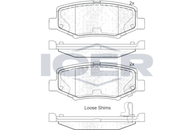 Rear - Brake Pad - Icer Jeep Cherokee (K