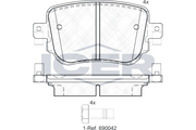 Brake Pad Set Rear Icer Audi A1