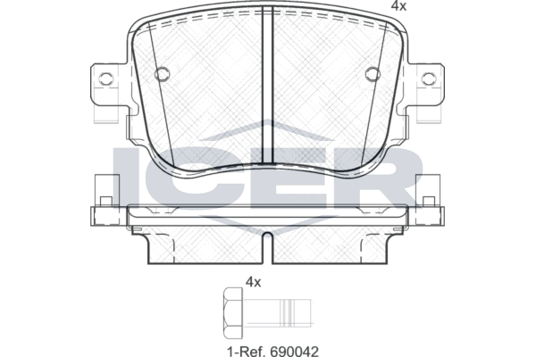 Brake Pad Set Rear Icer Audi A1