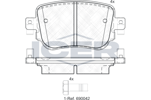 Brake Pad Set Rear Icer Audi A1