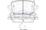 Brake Pad Set Rear Icer Audi A1