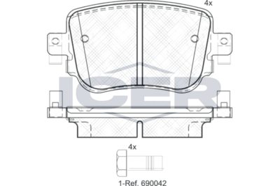 Brake Pad Set Rear Icer Audi A1