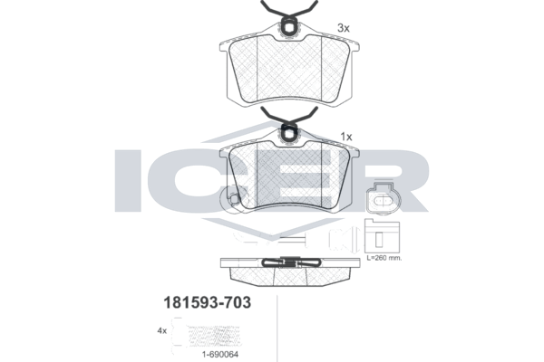 Brake Pad Rear Axle Vw Icer