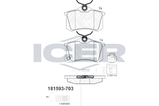 Brake Pad Rear Axle Vw Icer