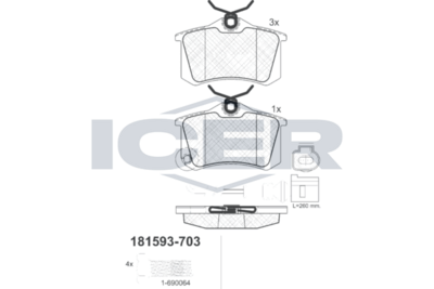 Brake Pad Rear Axle Vw Icer