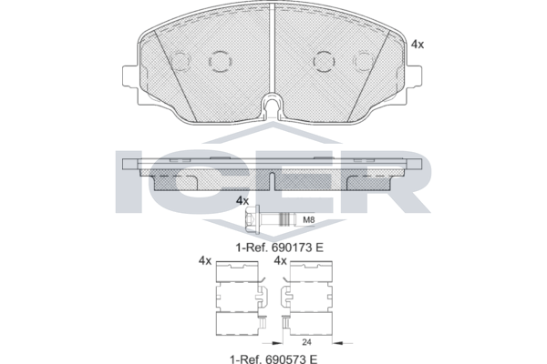 Brake Pad Front Axle Vw Icer