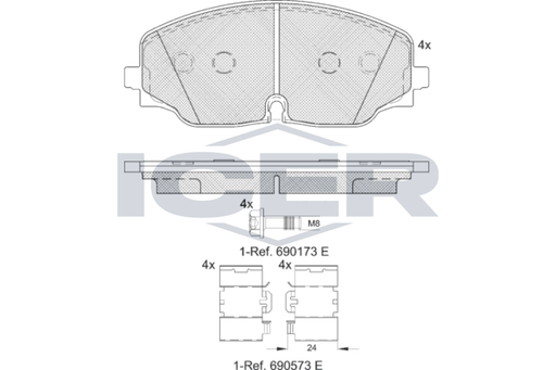 Brake Pad Front Axle Vw Icer