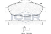 Brake pads PEUGEOT