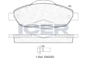 Brake pads PEUGEOT