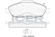 Brake pads PEUGEOT