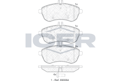 Front - Brake Pad - Icer Mercedes-Benz C