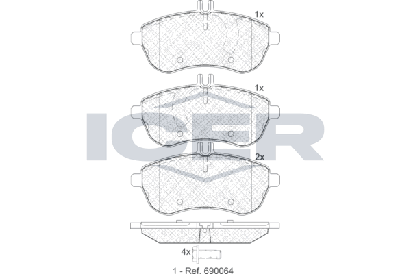 Front - Brake Pad - Icer Mercedes-Benz C