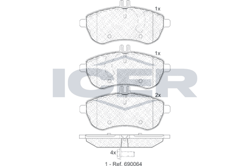 Front - Brake Pad - Icer Mercedes-Benz C