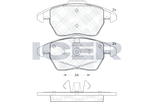 Brake Pad Set Front Icer Vw Polo