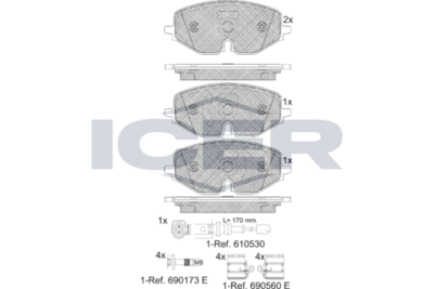 Brake Pad Set Front Icer Skoda