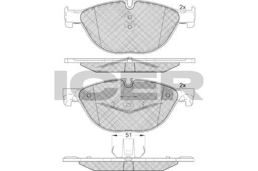 Front - Brake Pad - Icer Bmw 5 (F10) 520