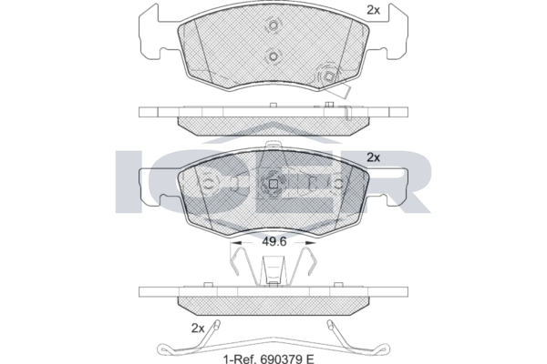 Front - Brake Pad - Icer Opel Corsa E (X