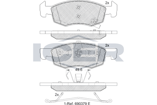 Front - Brake Pad - Icer Opel Corsa E (X
