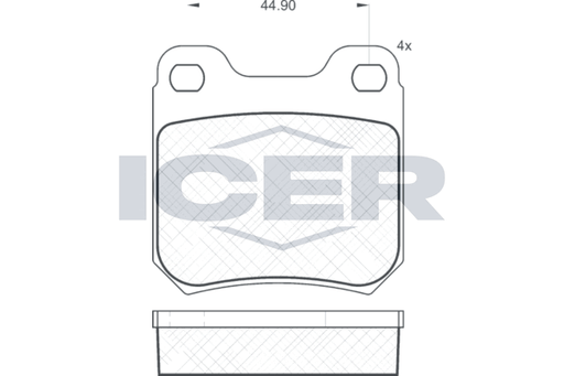 Rear - Brake Pad - Icer - Opel Vectra B