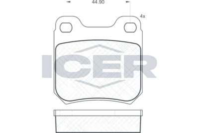 Rear - Brake Pad - Icer - Opel Vectra B