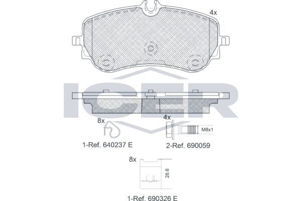 Brake Pad Set Rear Icer Vw Amarok