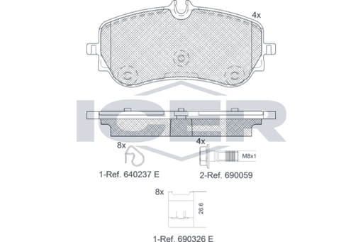 Brake Pad Set Rear Icer Vw Amarok