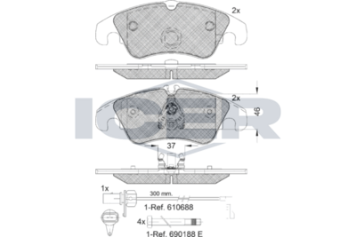 Brake Pad Set Front Icer Audi A6