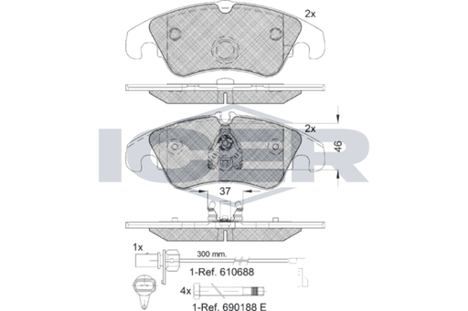 Brake Pad Set Front Icer Audi A6
