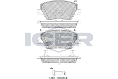 Brake Pad Set Front Icer Fiat Tipo