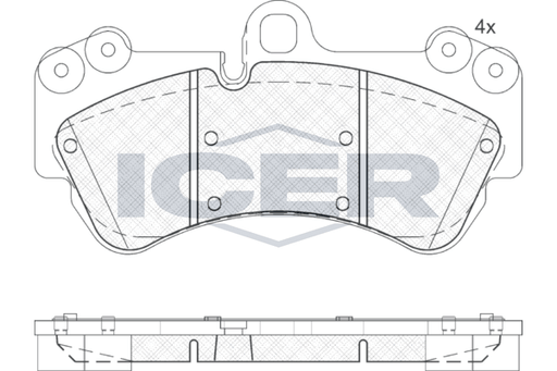Brake Pad Set Front Icer Vw Touareg