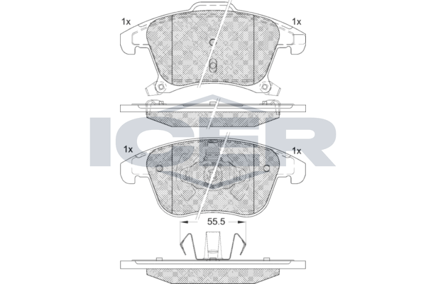 Brake Pad Set Front Icer Ford Fusion