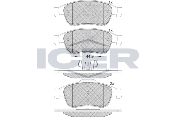 Front Brake Pad Set Icer Renault Duster
