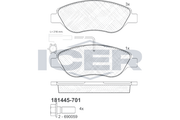Brake Pad Set Front Icer Fiat Tipo
