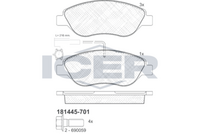 Brake Pad Set Front Icer Fiat Tipo