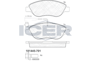 Brake Pad Set Front Icer Fiat Tipo