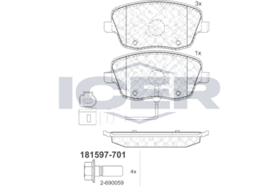 Brake Pad Front Axle Skoda Icer
