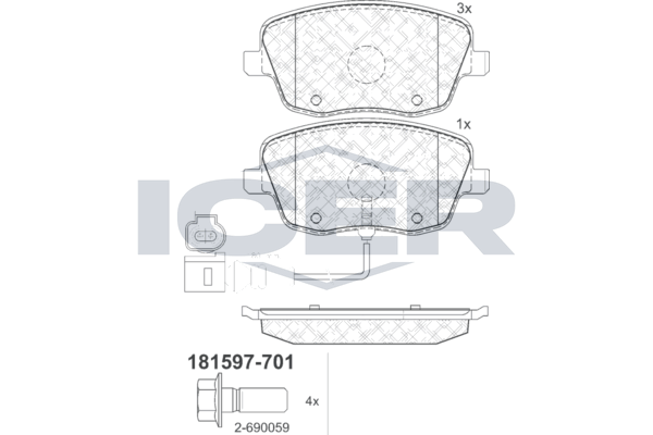 Brake Pad Front Axle Skoda Icer