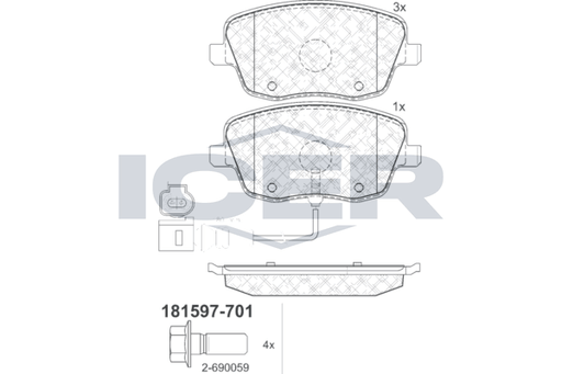 Brake Pad Front Axle Skoda Icer