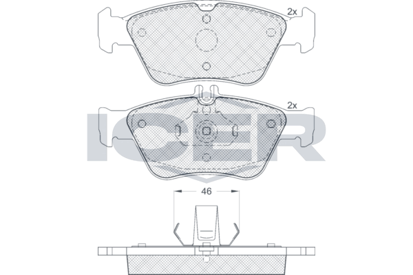 Front - Brake Pad - Icer - Mercedes-Benz
