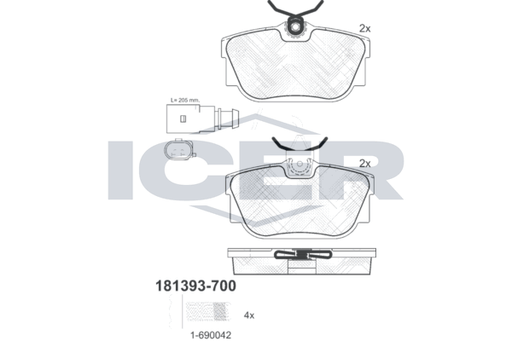 Brake Pad Rear Axle Vw Icer