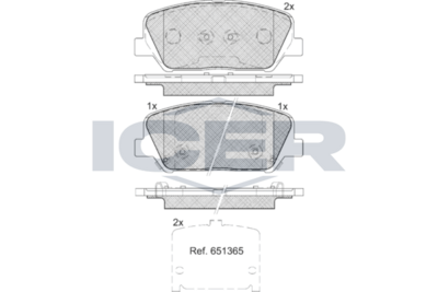 Brake Pad Set Front Icer Hyundai I30