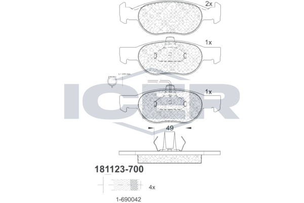 Brake Pad Set Front Icer Fiat Brava