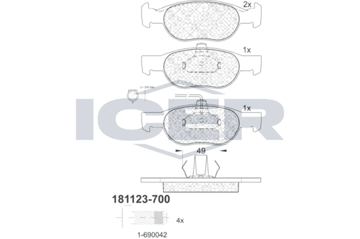 Brake Pad Set Front Icer Fiat Brava