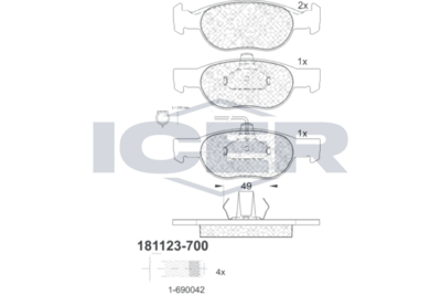 Brake Pad Set Front Icer Fiat Brava