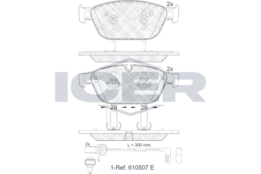 Brake Pad Front Axle Audi Icer