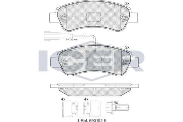Brake Pad Set Rear Icer Citroen Jumper